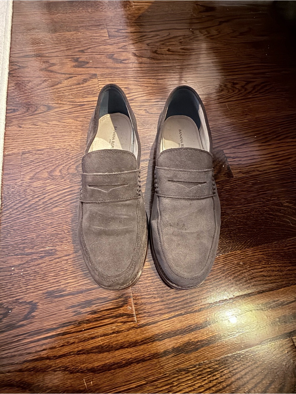 Banana Republic Suede Penny Loafers in Brown